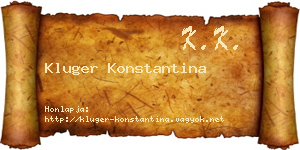 Kluger Konstantina névjegykártya